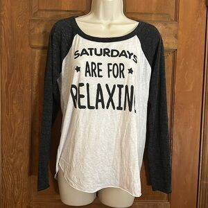 Chaser Women’s Graphic Baseball Long Sleeve Shirt Size Medium